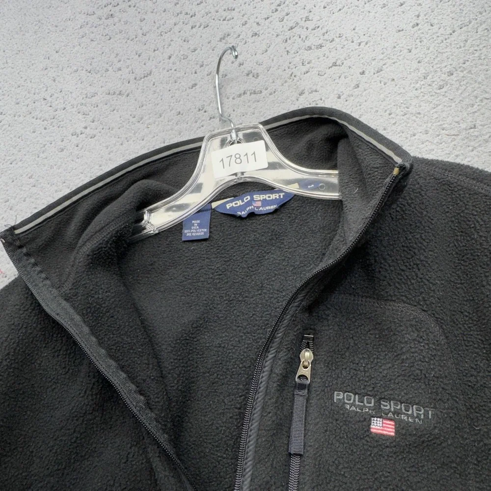Vintage Polo Ralph Lauren Jacket Mens Medium 90s Polo Sport Full Zip Fleece USA